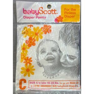 Vintage 1965 BabyScott Diaper Panty Bikini Style Size C 18-25‎ lbs NOS, Pinless